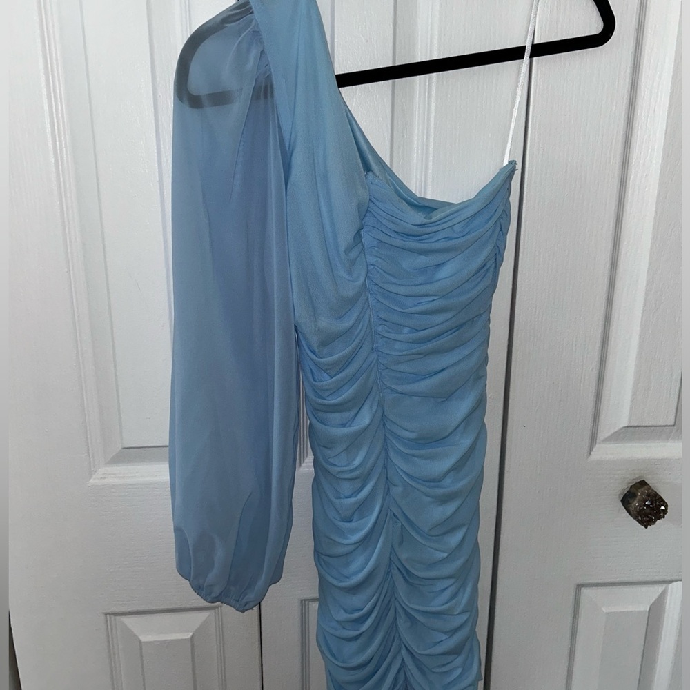 Blue scrunch dress